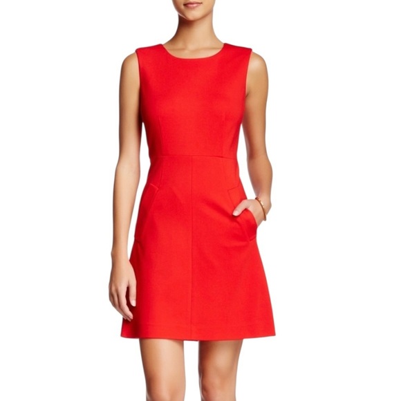 DIANE VON FURSTENBERG | DVF Carpreena Ponte Sleeveless Mini Dress Poppy Red 12 - Picture 6 of 7
